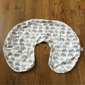 Boppy Premium Nursing Pillow Cover in Gray Elephant Plaid
